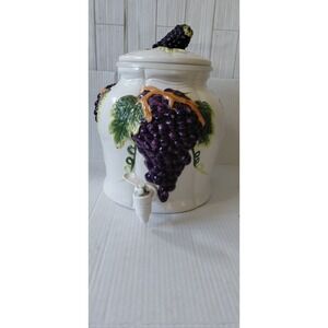 Vintage KMC  "Tuscany Grape" kitchen collection 3-D ceramic beverage dispenser
